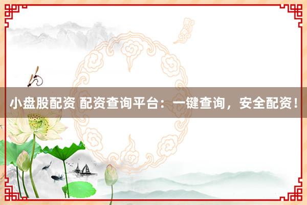 小盘股配资 配资查询平台：一键查询，安全配资！