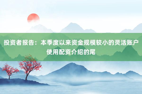 投资者报告：本季度以来资金规模较小的灵活账户使用配资介绍的尾