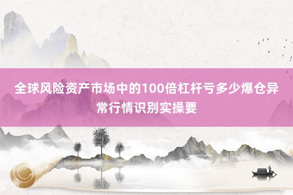 全球风险资产市场中的100倍杠杆亏多少爆仓异常行情识别实操要
